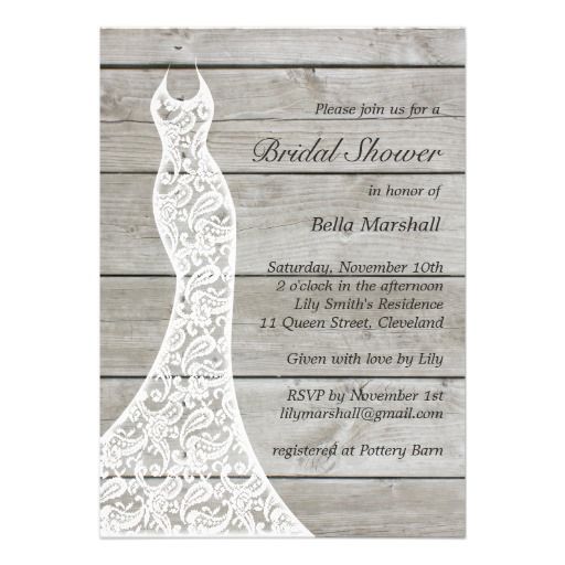 Hochzeit - Beautiful Rustic Bridal Shower Invitation