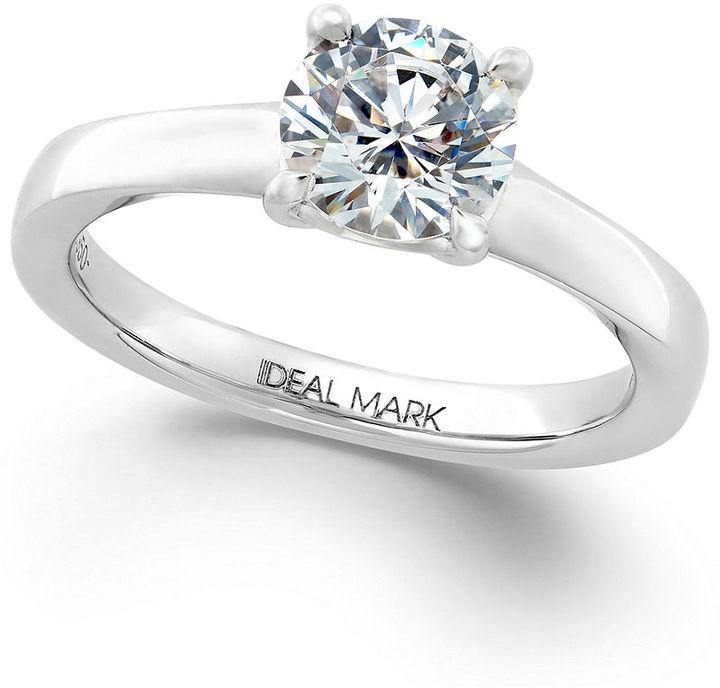 Hochzeit - Idealmark Certified Diamond Solitaire Engagement Ring in Platinum (1-1/2 ct. t.w.)