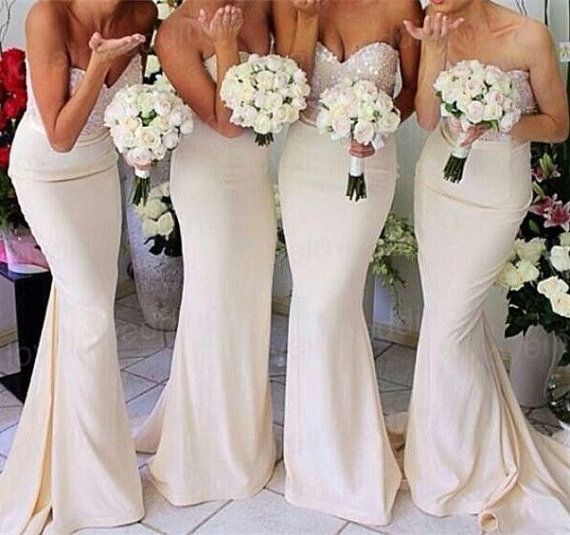 Hochzeit - Sweetheart Bridesmaid Dress,Long Bridesmaid Dress,Mermaid Bridesmaid Dress,Long Wedding Party Dress,Custom Made Satin Wedding Dresses