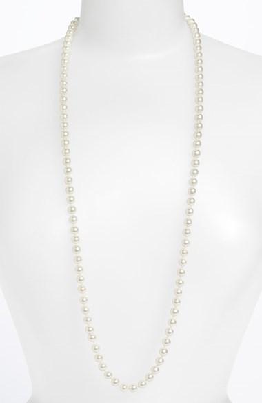 زفاف - Givenchy Long Glass Pearl Necklace