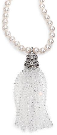 زفاف - Oscar de la Renta Bridal Pearl Pavé Tassel Pendant Necklace