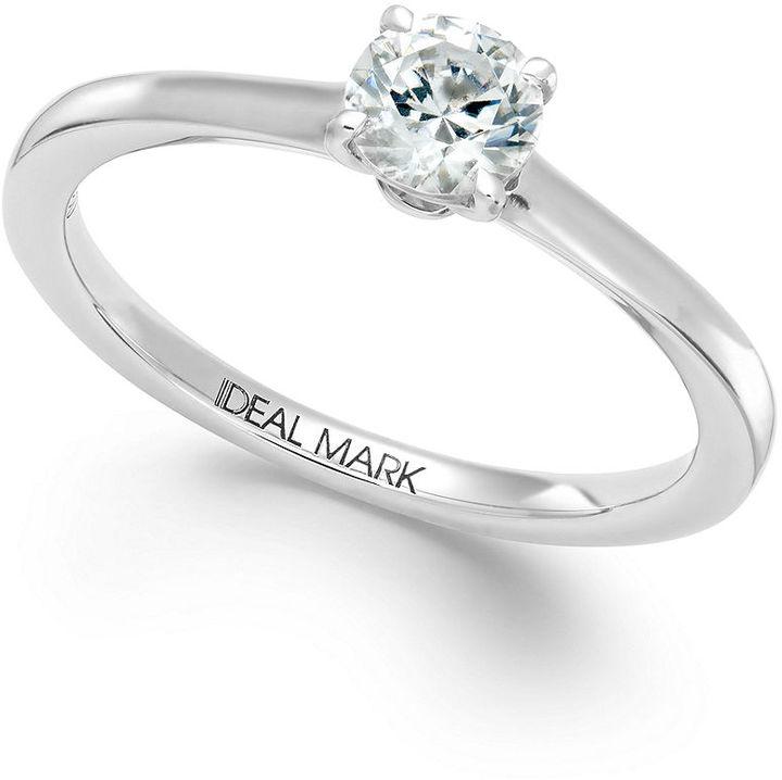 Hochzeit - Idealmark Certified Diamond Solitaire Engagement Ring in Platinum (1/2 ct. t.w.)