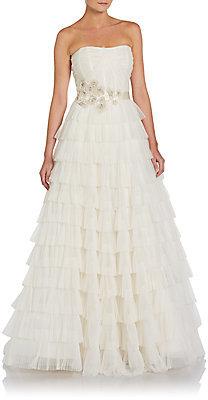 Mariage - Strapless Tiered Tulle Gown