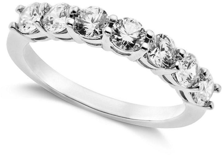 زفاف - Arabella Sterling Silver Ring, Swarovski Zirconia 7-Stone Ring (2-1/6 ct. t.w.)