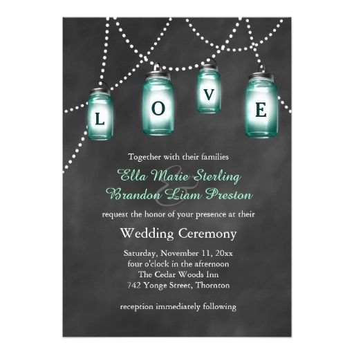 Hochzeit - Love Mason Jars Wedding Invitation