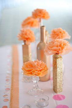 Свадьба - Weddings, Peach Wedding Decorations, Peach Wedding Centerpieces, Peach Wedding Reception Decor, Peach, Peach Centerpiece, Peach Decorations