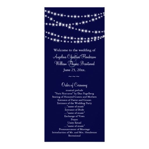 Hochzeit - A Twinkle Lights Wedding Program (navy)