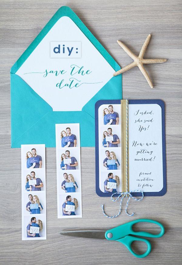 Hochzeit - Make Your Own DIY Photo Strip Save The Date!!