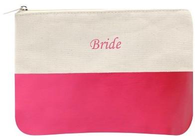 Wedding - Cathy's Concepts Bride Color Dipped Canvas Clutch - Pink