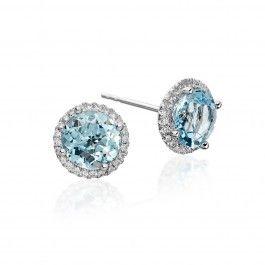 Mariage - Grace Earrings By Kiki McDonough - Blue Topaz And White Diamonds