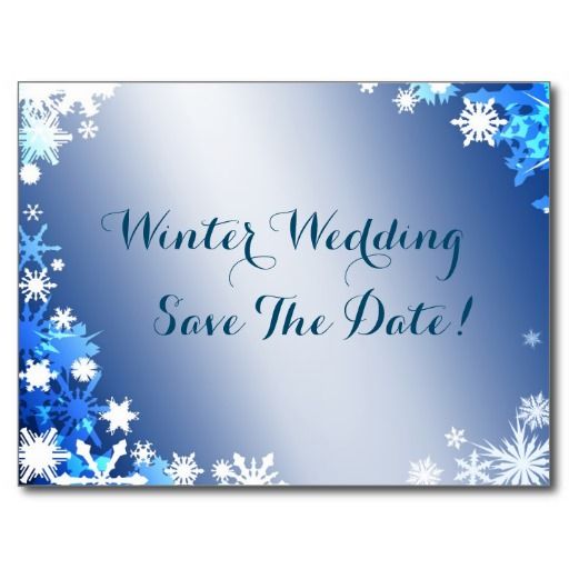 Hochzeit - Snowflakes Save The Date Postcard 2