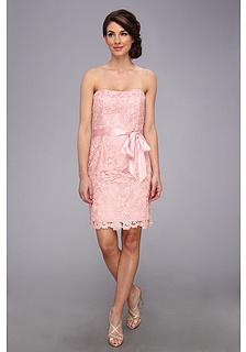 Wedding - Adrianna Papell Strapless Sweetheart Neck Lace Sheath (Bridesmaid)