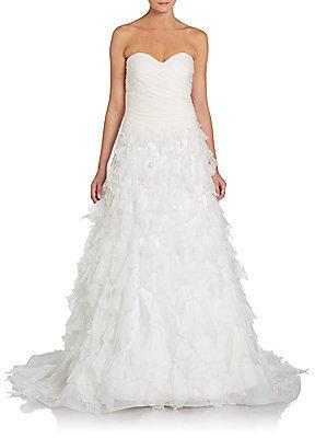 زفاف - Strapless Ruched Petal Skirt Gown
