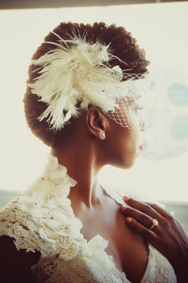 Wedding - Unique Feather Clip And Eye Veil