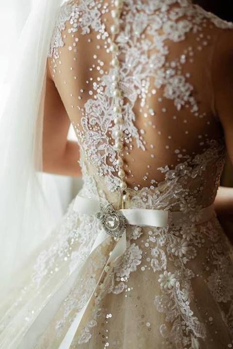 Hochzeit - Valuz Reyes Wedding Dress Back - Illusion, Lace, Pearl, Sparkle, It Has It All!