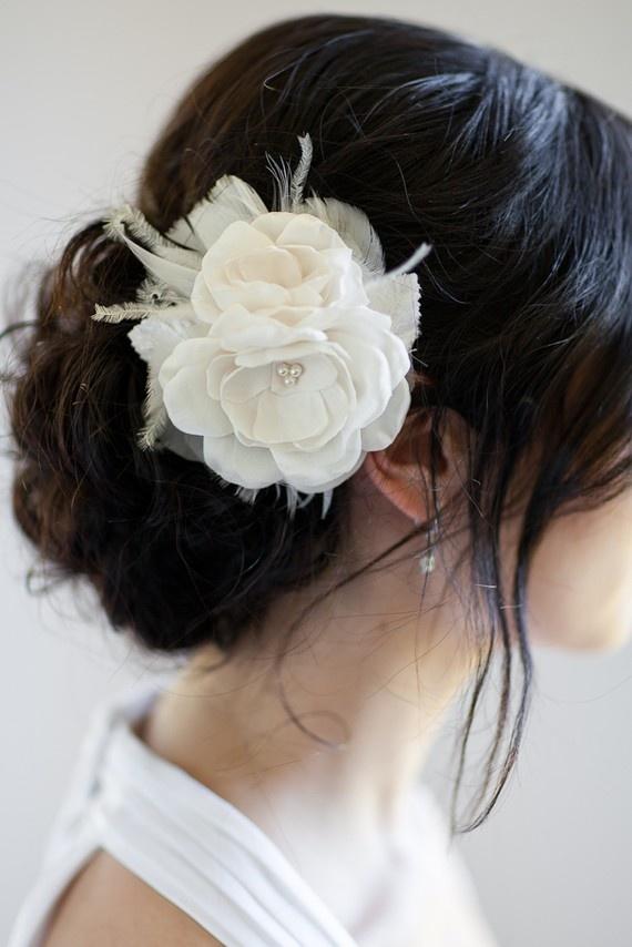 Hochzeit - RESERVED For Kregina - Shipping To Germany - AUDRINA Bridal Headpiece, Wedding Hair Flowers