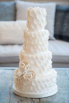 Wedding - Elegant All White Wedding Cake. Bobbette & Belle Wedding Cakes