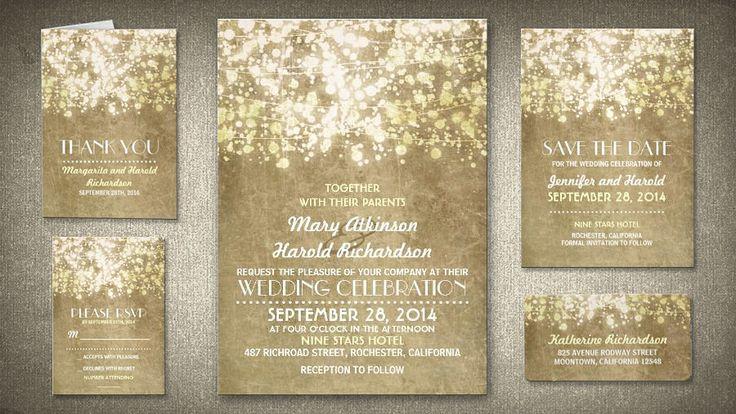 Свадьба - Invitation Paper Gold