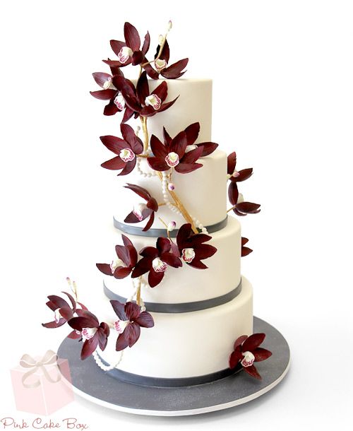 زفاف - Cymbidium Orchid Wedding Cake » Spring Wedding Cakes