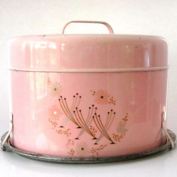 Hochzeit - Vintage Pink Cake Carrier