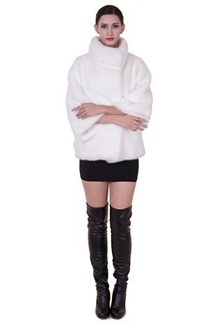 زفاف - Vevina/classic faux white fox fur short women coat