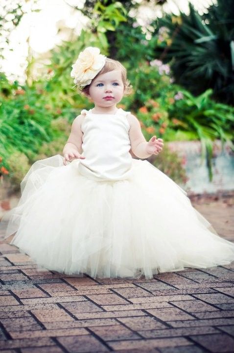 Mariage - Reserved For Jess F---Ivory Flower Girl Dress W Detachable Train Flowered Color Extender Or Veil----Perfect For Weddings---Little Lady