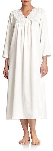 Mariage - Oscar de la Renta Sleepwear Cozy V-neck Long Gown