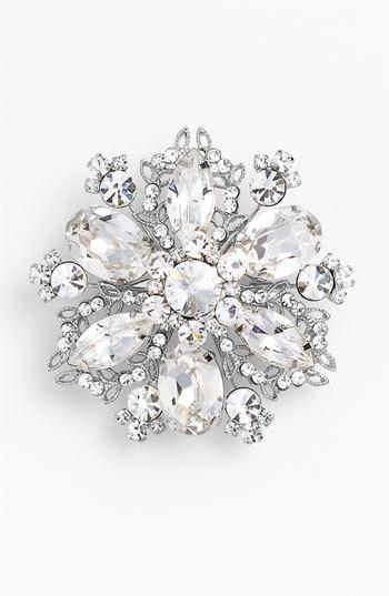 Hochzeit - Nina 'Treasure Floral' Crystal Brooch