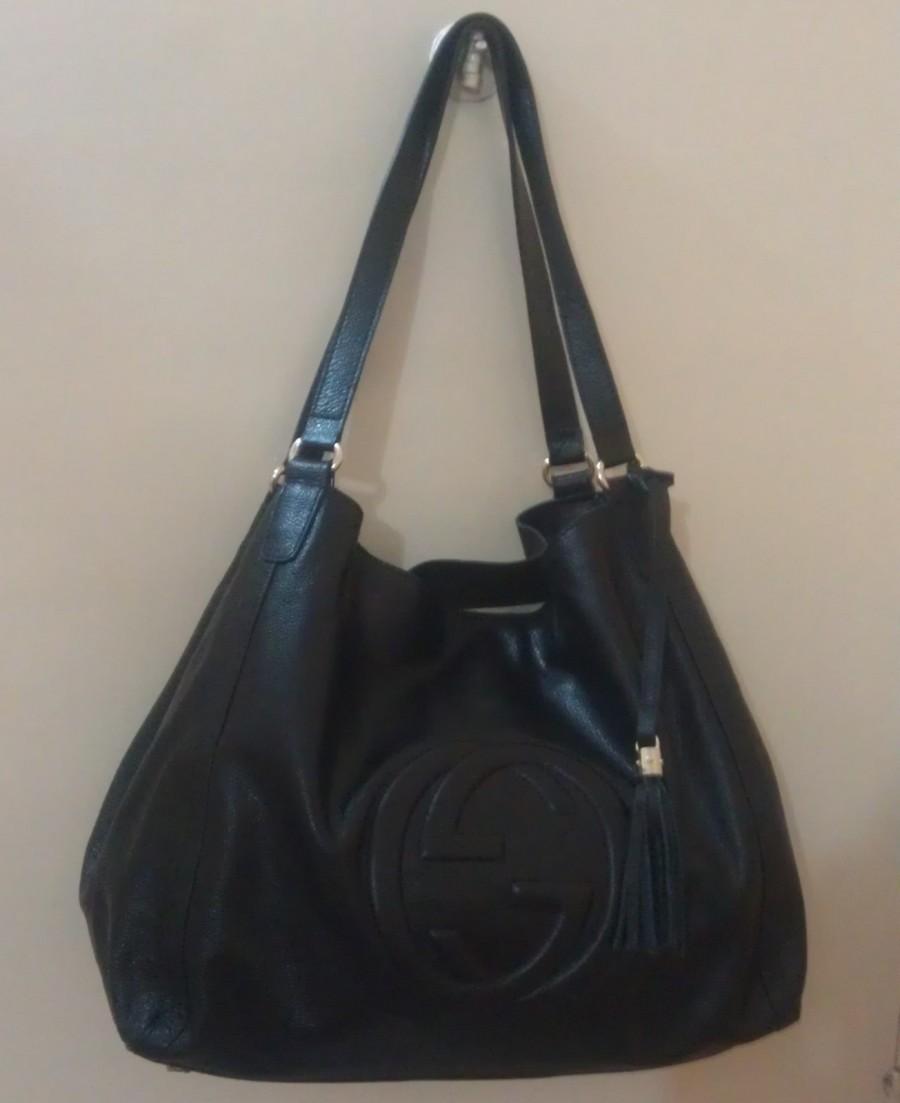 Gucci Black Leather Handbag. Gucci Women&#39;s Leather 2 Way Convertible GG Charm Small Dome Purse ...