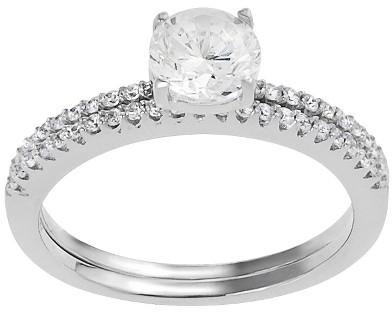 Свадьба - KNS International 3/4 CT. T.W. Tressa Collection Round Cut CZ Basket Set Bridal Ring Set in Sterling Silver