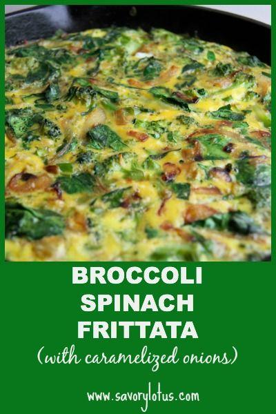 Hochzeit - Broccoli Spinach Frittata With Caramelized Onions