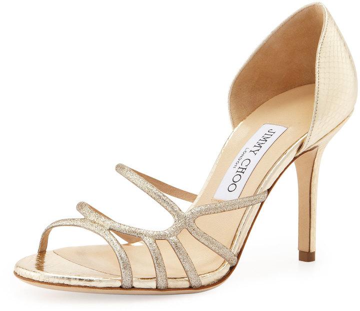 Mariage - Jimmy Choo Straits Glittered Strappy d'Orsay Sandal