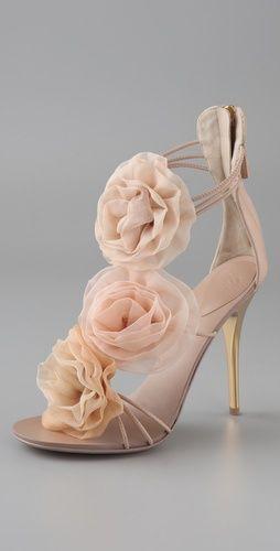 زفاف - Chiffon Rosette Sandals
