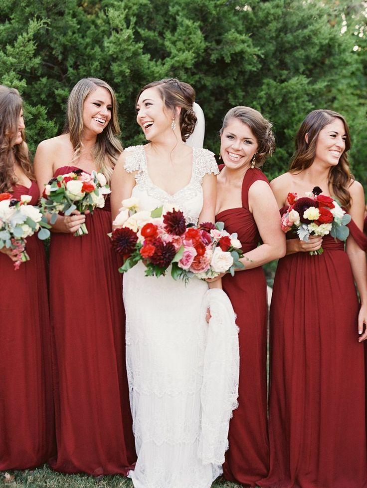 زفاف - Burgundy Bridesmaids Dresses