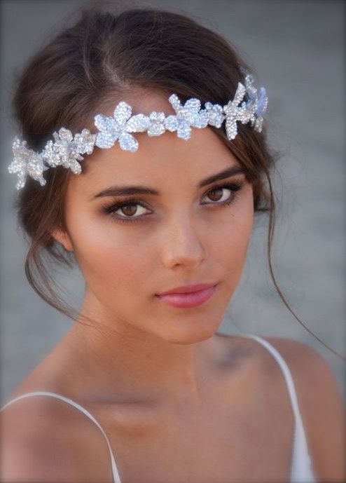Wedding - Swarovski Crystal Bridal Floral Crown- Zoe