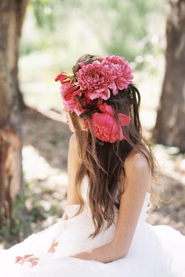 Wedding - Fuchsia Flower Headpiece