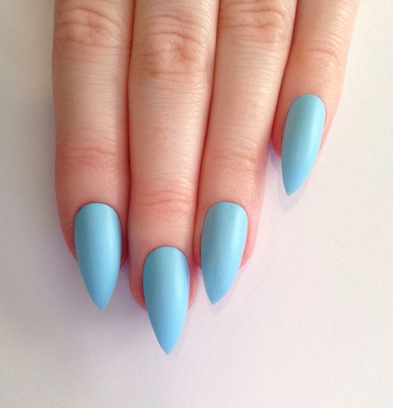 زفاف - Matte Baby Blue Stiletto Nails, Nail Designs, Nail Art, Nails, Stiletto Nails, Acrylic Nails, Pointy Nails, Fake Nails