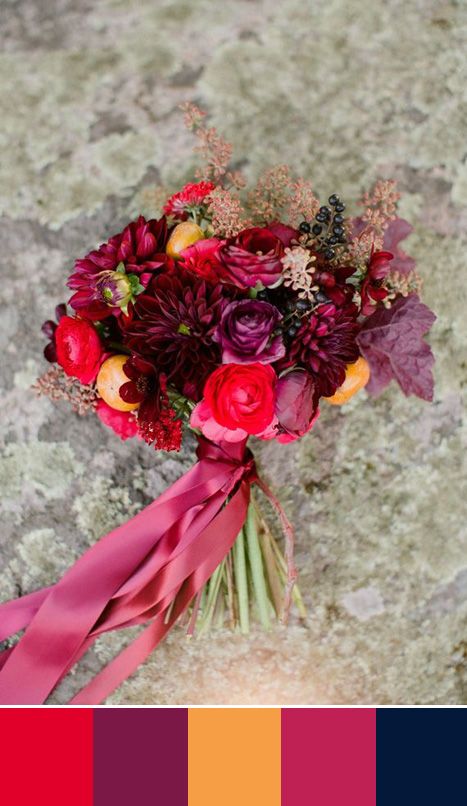 Свадьба - 5 Cherry Red Color Palettes For Your Wedding Day