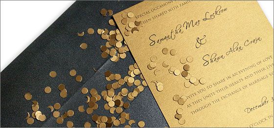 Mariage - Invitation Paper Gold