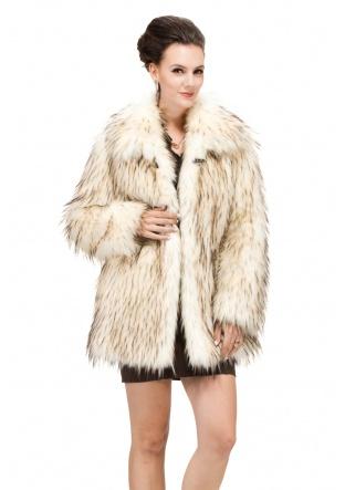 Wedding - Faux raccoon fur women short coat