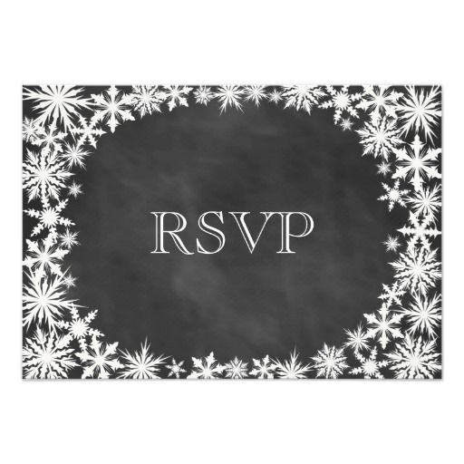 Свадьба - Chalkboard Winter Lace RSVP