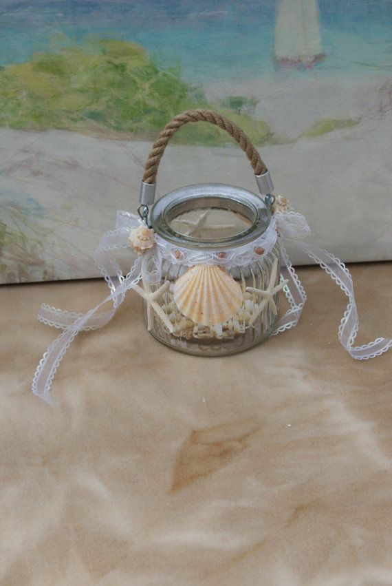 Mariage - Seashell/Beach/ Wedding Flower Girl Jr Bridesmaid Basket Style Accessory For Beach, Seaside, Cruise, Summer Wedding