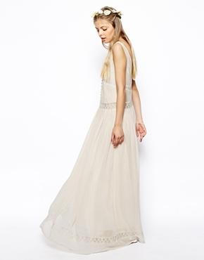 Hochzeit - ASOS Premium Maxi Dress with Vintage Lace Inserts - Cream