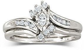 Wedding - FINE JEWELRY 1/4 CT. T.W. Diamond 10K White or Yellow Gold Wedding Ring Set