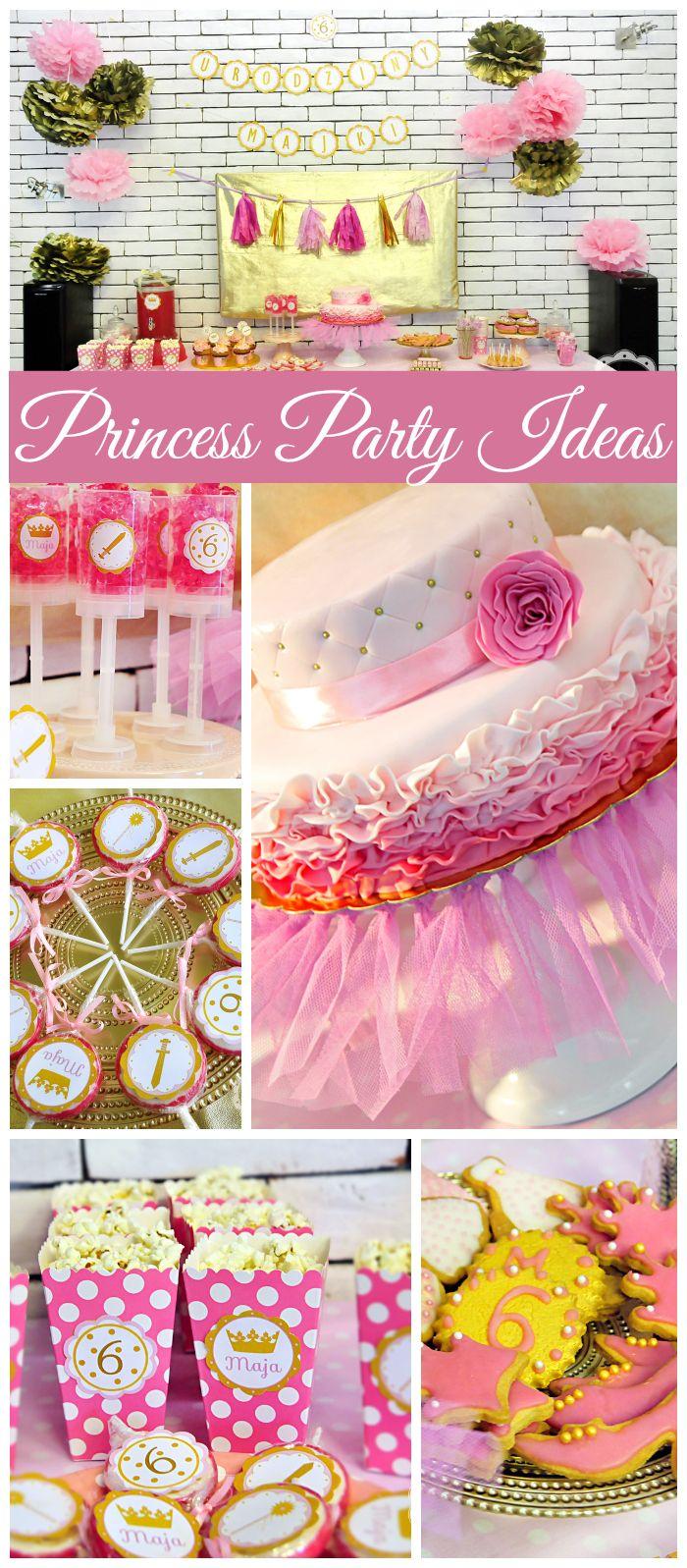 Hochzeit - Princess And Knight / Birthday "Gold And Pink Princess Birthday Party"
