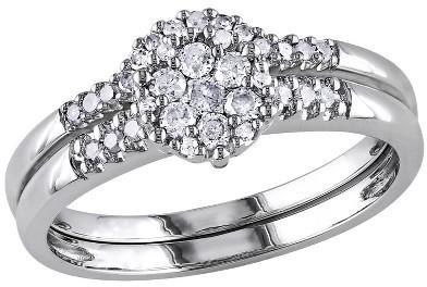 Свадьба - 1/3 CT. T.W. Round Diamond Bridal Ring Set in Sterling Silver (GH I2-I3)
