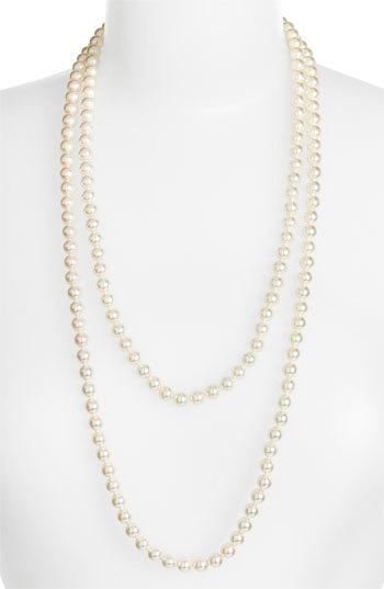 Wedding - Majorica 8mm Round Pearl Endless Rope Necklace