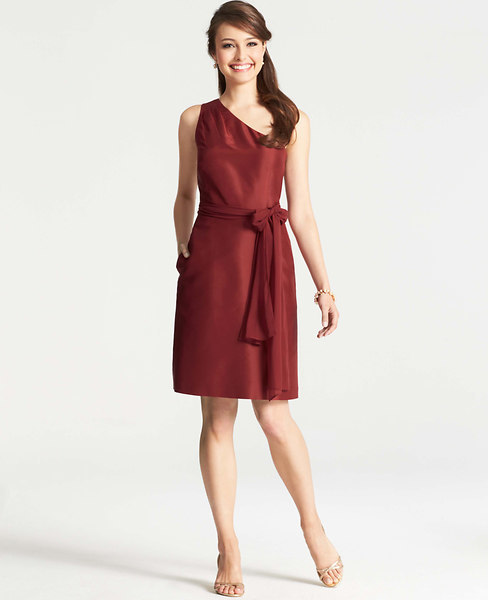 زفاف - Silk Dupioni One Shoulder Dress