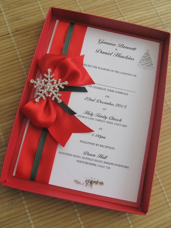 Свадьба - Winter Themed Wedding Invitations - Boxed