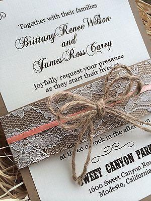 Mariage - Custom Layered Rustic Country Wedding Invitation Set ~ Personalized